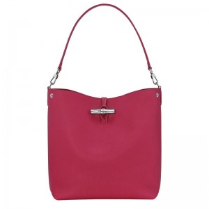 Beetroot - Leather Longchamp Le Roseau M Shoulder Women Shoulder Bags | AU7551AH