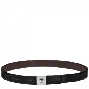 Black/Mocha - Leather Longchamp Army Men Belts | AU9298AH