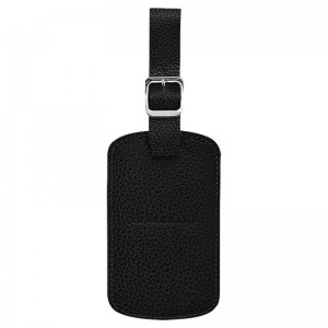 Black - Leather Longchamp Le FoulonnÉ Luggage tag Men Accessories | AU9291KO