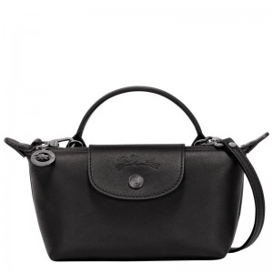 Black - Leather Longchamp Le Pliage Xtra XS Women Pouches | AU7730LI