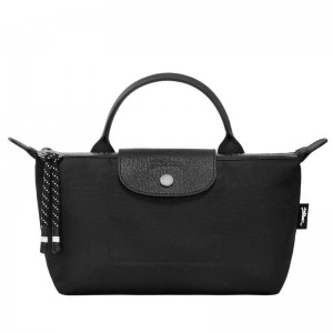 Black - Recycled canvas Longchamp Le Pliage Energy Women Pouches | AU7707AH