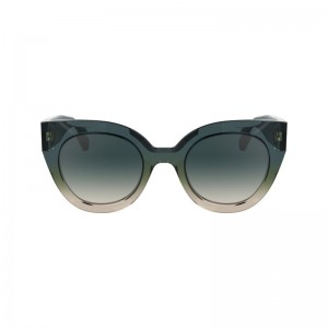 Blue/Beige - Acetate Longchamp Women Sunglasses | AU8487AH