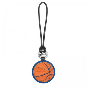 Blue/Orange - Leather Longchamp Long-Dribble Men Key Rings | AU9138GS