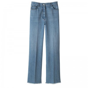 Blue - Denim Longchamp Jean's Women Pants | AU8705XY
