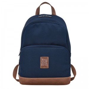 Blue - Recycled canvas Longchamp Boxford Men Backpacks | AU8851AH