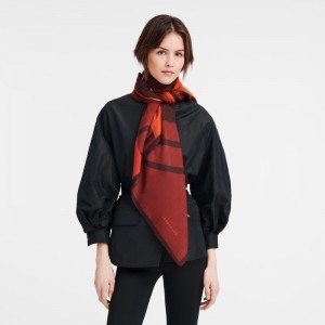 Chestnut - Wool blend Longchamp Cavalier Shawl Women Stoles | AU8317RV