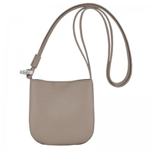 Clay - Leather Longchamp Le Roseau S Women Crossbody Bags | AU7440RV