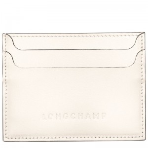 Ecru - Leather Longchamp Le FoulonnÉ Women Card Holder | AU7872ZU