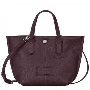 Eggplant - Leather Longchamp Essential XS Men Handbag | AU8942EB