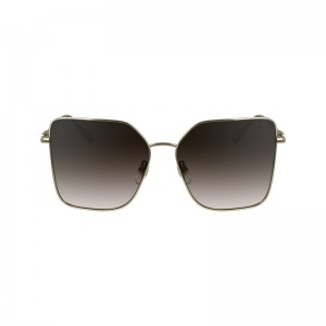 Gold/Brown - Metal Longchamp Women Sunglasses | AU8495LI