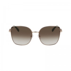 Gold/Green - Metal Longchamp Women Sunglasses | AU8503MQ