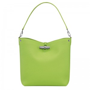 Green Light - Leather Longchamp Le Roseau M Shoulder Women Shoulder Bags | AU7554FD