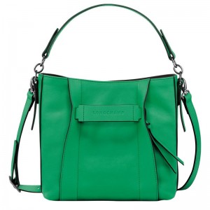 Green - Leather Longchamp 3D S Women Crossbody Bags | AU7433RV