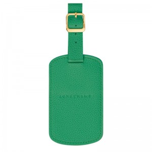 Green - Leather Longchamp Le FoulonnÉ Luggage tag Women Accessories | AU8190MQ