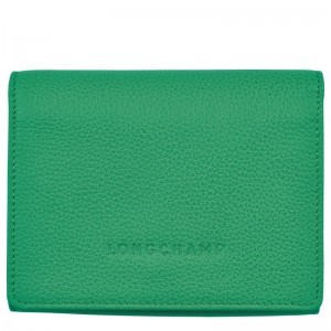 Green - Leather Longchamp Le FoulonnÉ Men Wallets | AU9006PJ