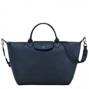 Navy - Leather Longchamp Le Pliage Xtra L Men Handbag | AU8890EB
