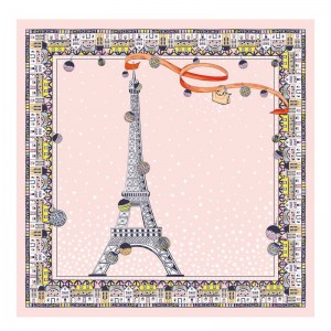 Nude - Silk Longchamp Tour Eiffel NoËl Silk 50 Women Scarves | AU8264TC