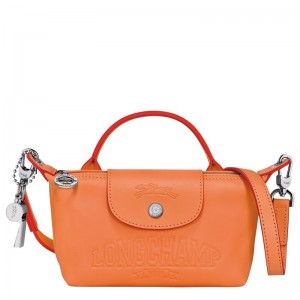 Orange - Leather Longchamp Le Pliage Xtra XS Women Pouches | AU7719VR