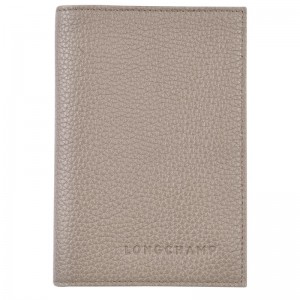Turtledove - Leather Longchamp Le FoulonnÉ Passport cover Men Pouches | AU9120ZU