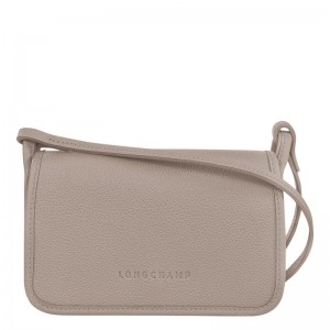 Turtledove - Leather Longchamp Le FoulonnÉ XS Clutch Women Pouches | AU7721NW
