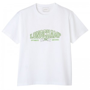 White - Jersey Longchamp Women T Shirts | AU8649JP